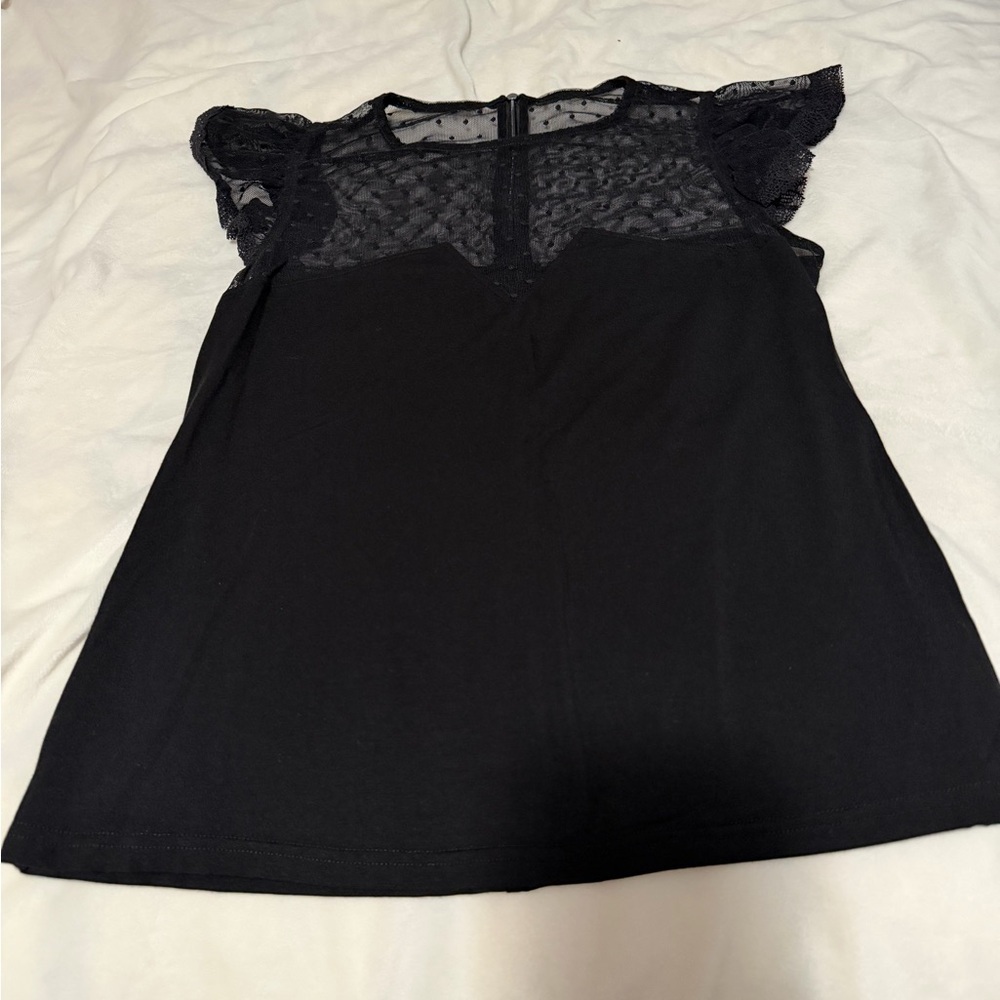Generation Love Black Mesh Detail Top Women’s Small NWT